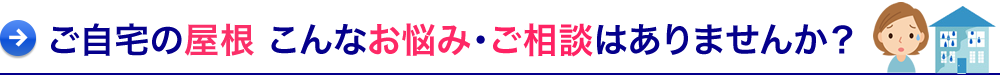 ご自宅の屋根 こんなお悩み・ご相談はありませんか?